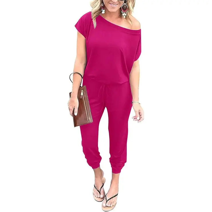 Women’s Off-Shoulder Stretch Jumpsuit