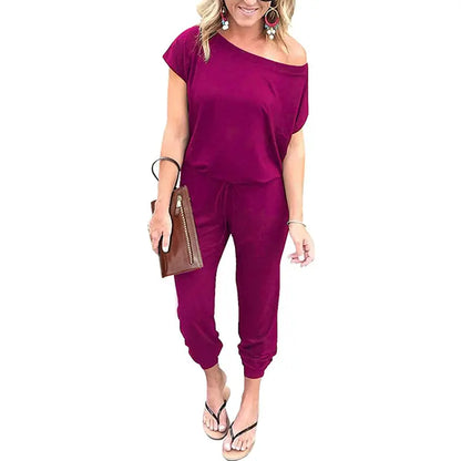 Women’s Off-Shoulder Stretch Jumpsuit