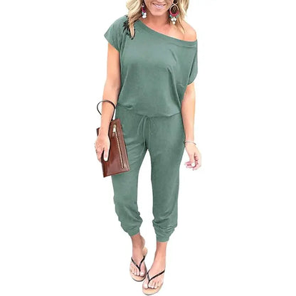 Women’s Off-Shoulder Stretch Jumpsuit
