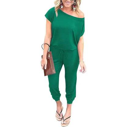 Women’s Off-Shoulder Stretch Jumpsuit