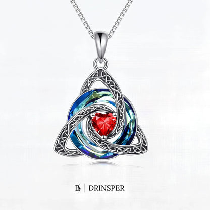 Birthstone Trinity Knot Necklace