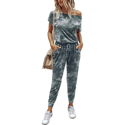 Women’s Off-Shoulder Stretch Jumpsuit