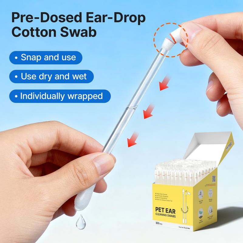 Snap-Release Pet Ear Cleaning Swabs