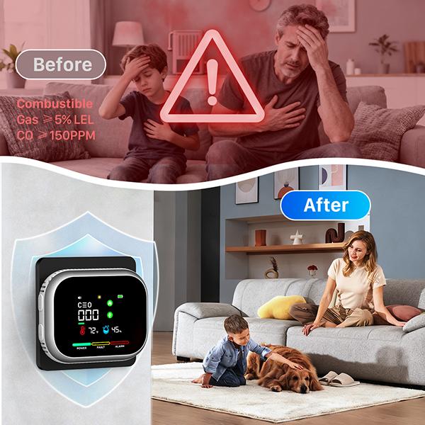 6-in-1 Home Smoke & Gas Safety Monitor