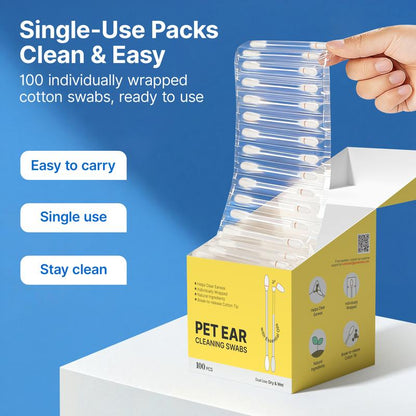 Snap-Release Pet Ear Cleaning Swabs