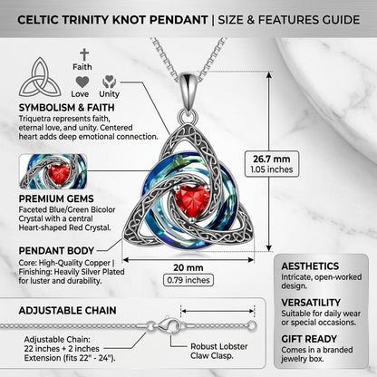 Birthstone Trinity Knot Necklace