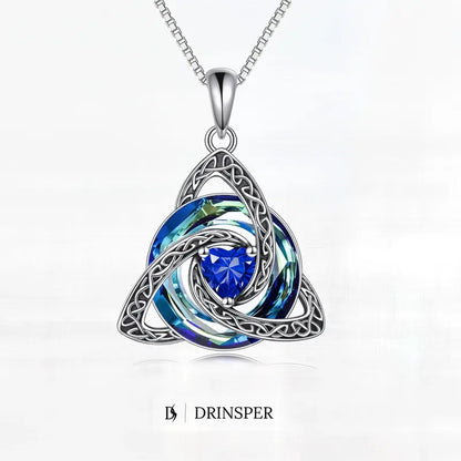 Birthstone Trinity Knot Necklace